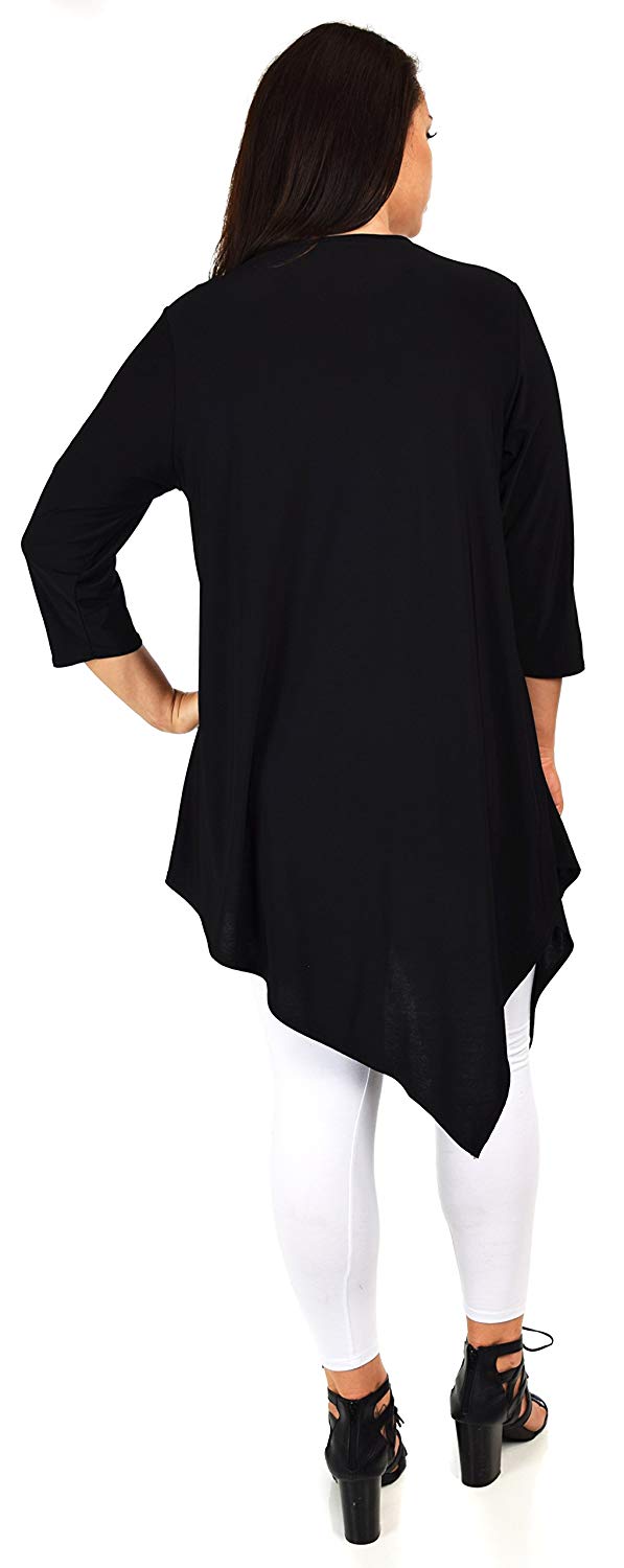 Dare2bStylish Women Plus Size Ruffled Frill Collar Asymmetrical Tunic Top Blouse Shirt