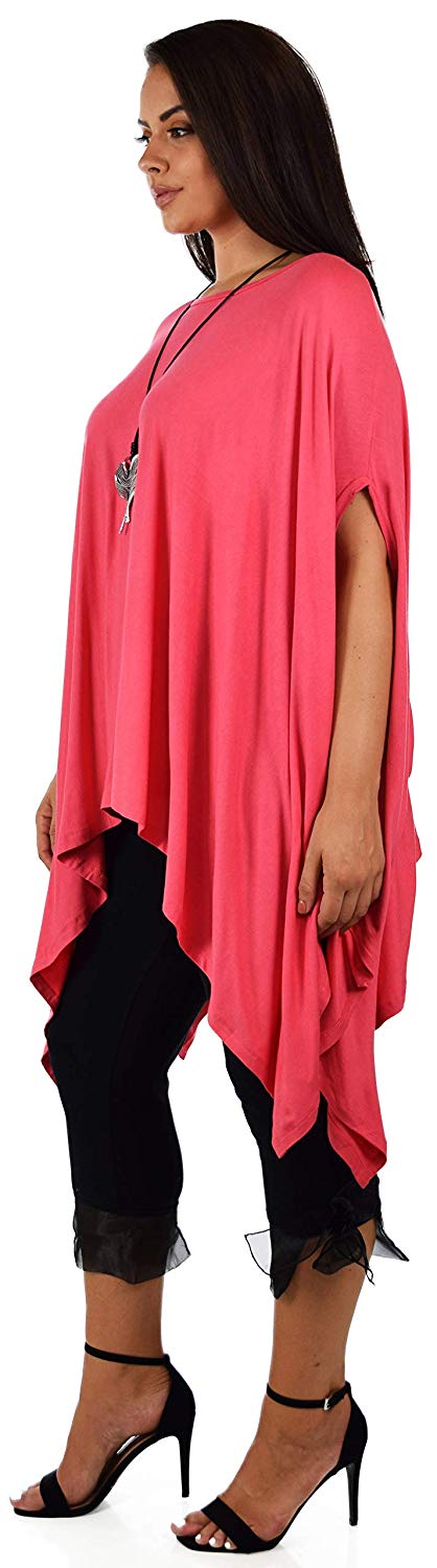 Dare2bStylish Women Versatile Loose Fit Dolman Poncho Tunic Dress Top Cover Up