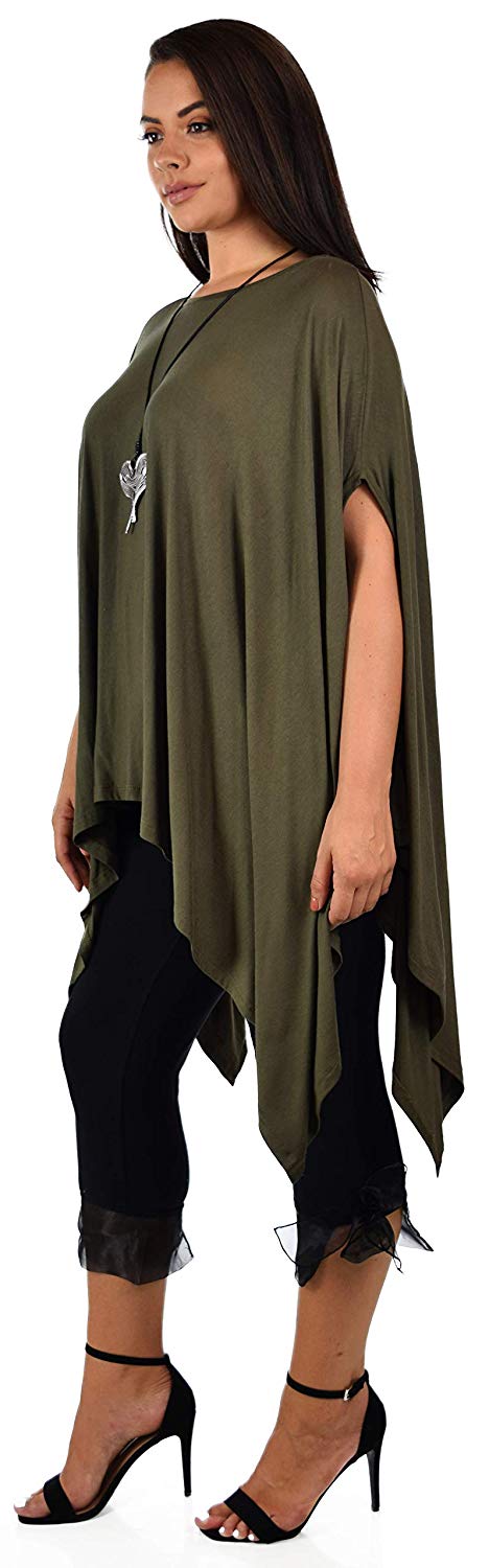 Dare2bStylish Women Versatile Loose Fit Dolman Poncho Tunic Dress Top Cover Up