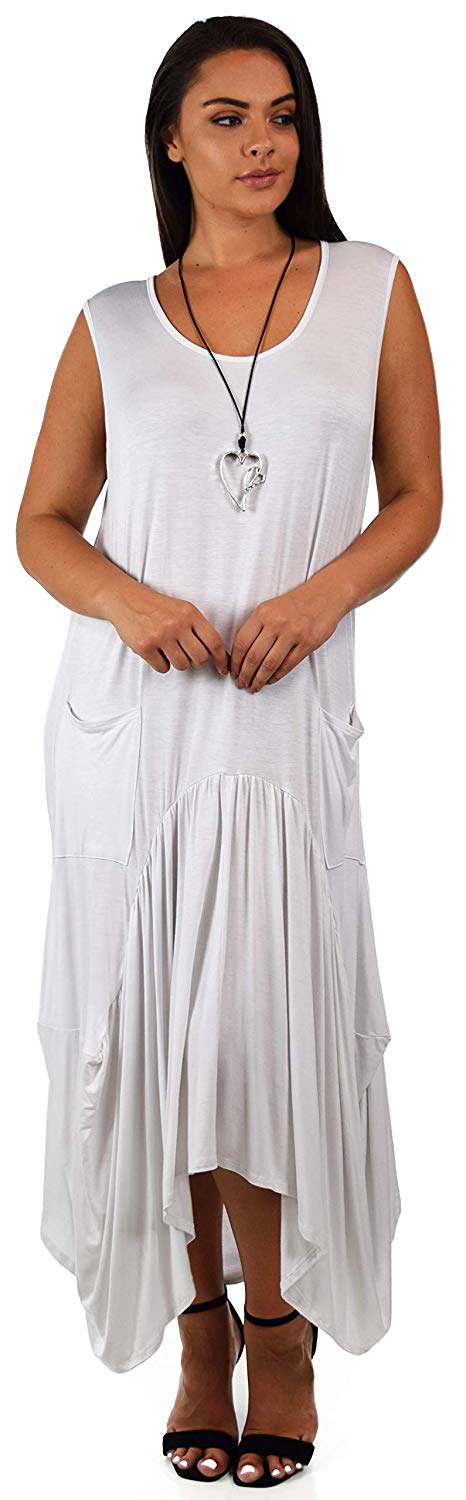 Dare2BStylish Plus Size High Low Sleeveless Loose Fitting Maxi Dress