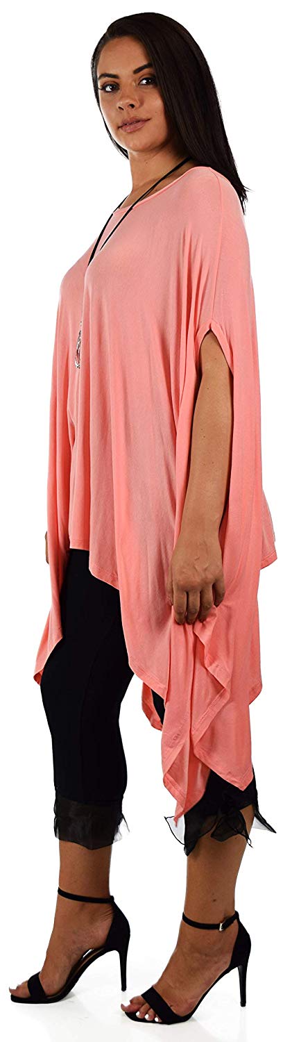 Dare2bStylish Women Versatile Loose Fit Dolman Poncho Tunic Dress Top Cover Up