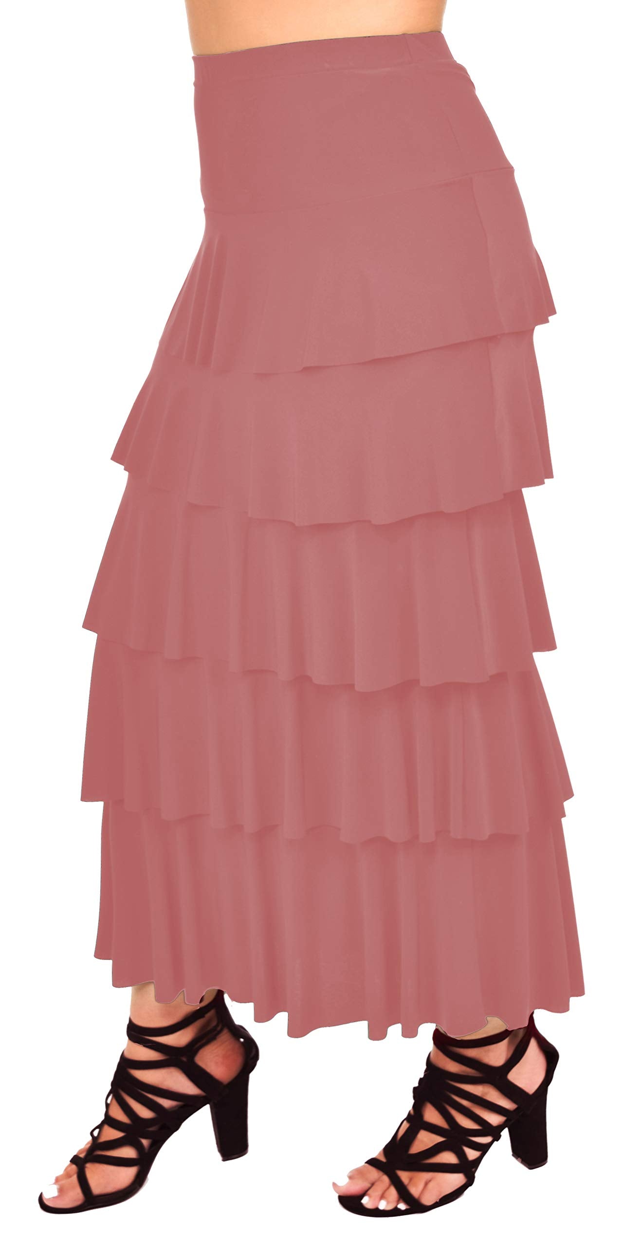 Boho Waterfall Tiered Layered Maxi Skirt | Reg & Plus Sizes