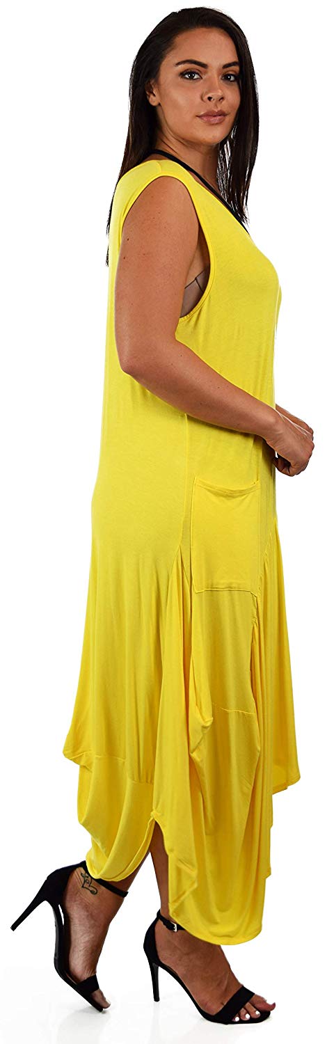 Dare2BStylish Plus Size High Low Sleeveless Loose Fitting Maxi Dress