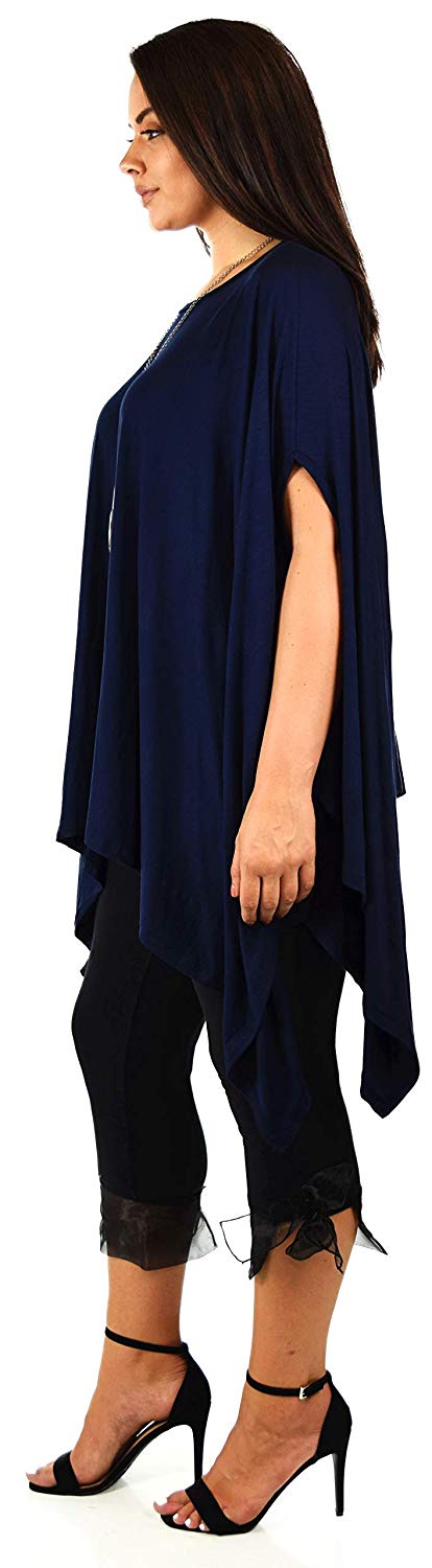 Dare2bStylish Women Versatile Loose Fit Dolman Poncho Tunic Dress Top Cover Up