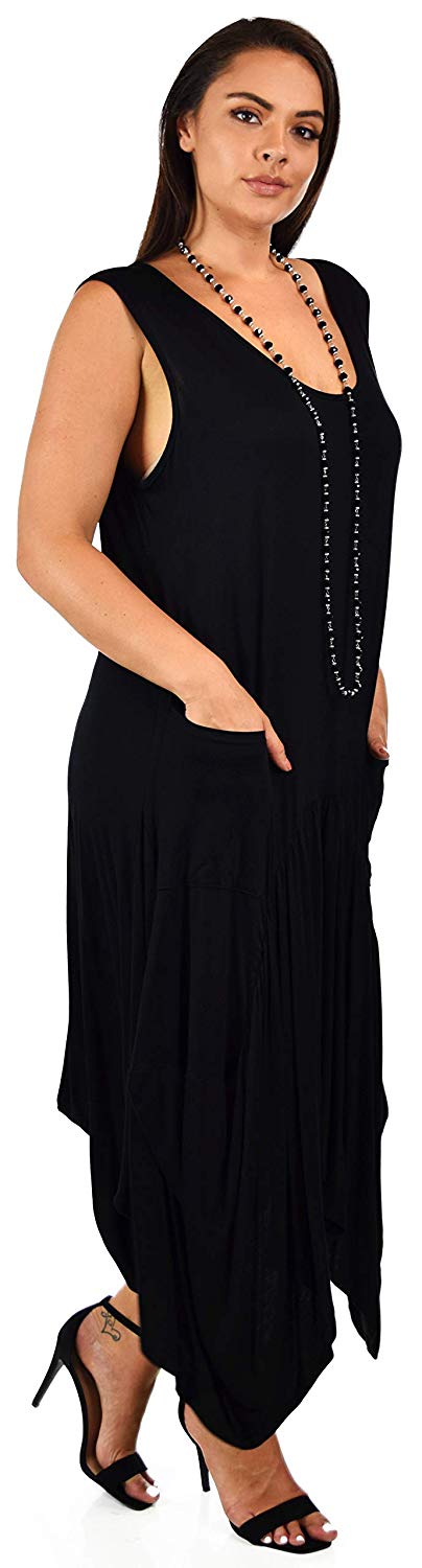 Dare2BStylish Plus Size High Low Sleeveless Loose Fitting Maxi Dress