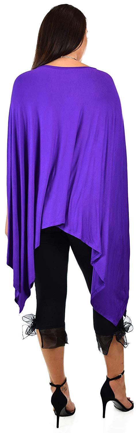 Dare2bStylish Women Versatile Loose Fit Dolman Poncho Tunic Dress Top Cover Up