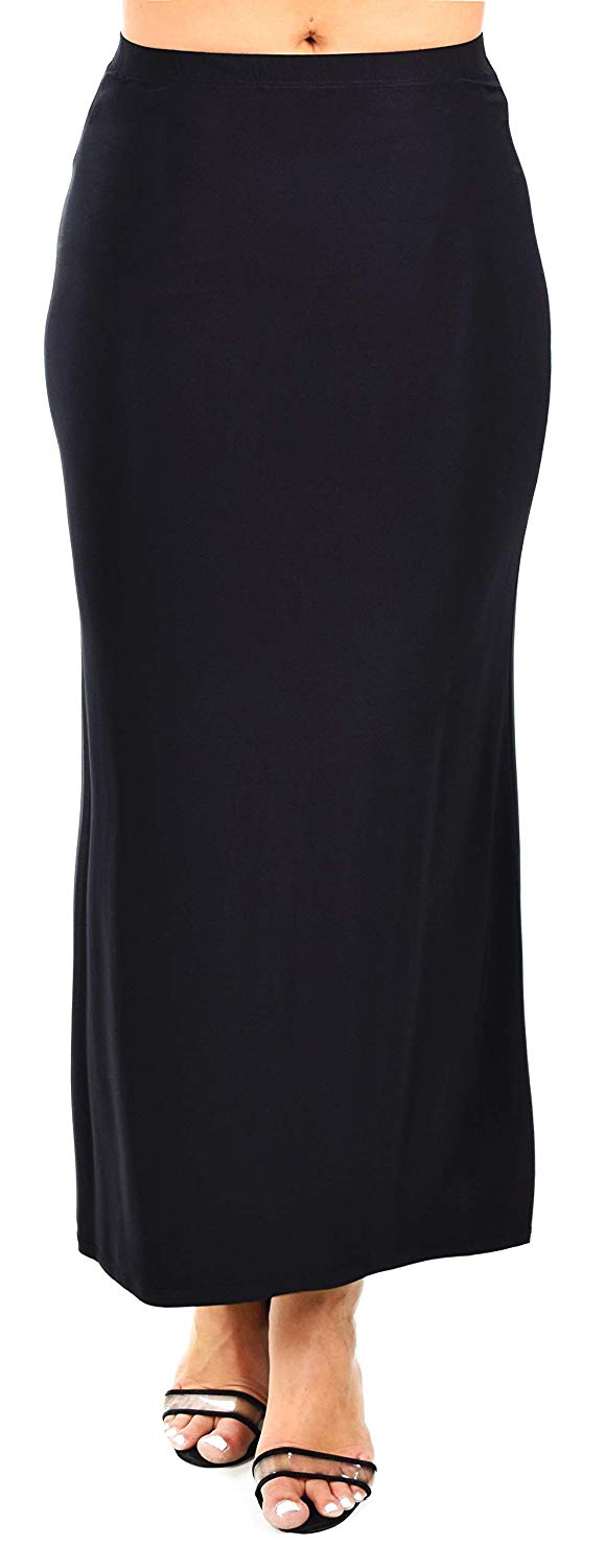 Dare2BStylish Women's Stretchy Office Maxi Pencil Skirt | Reg & Plus Sizes | Made in US