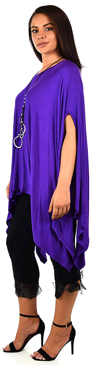 Dare2bStylish Women Versatile Loose Fit Dolman Poncho Tunic Dress Top Cover Up