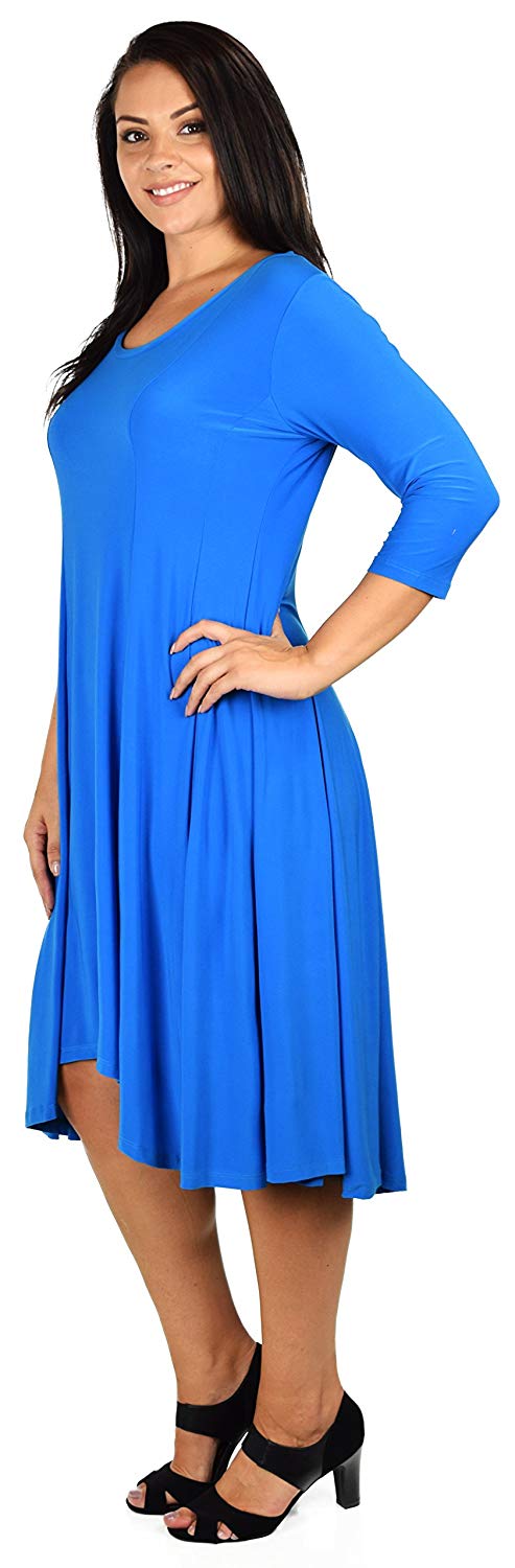 Dare2bstylish Plus Size Mid Calf Midi A Line Dress