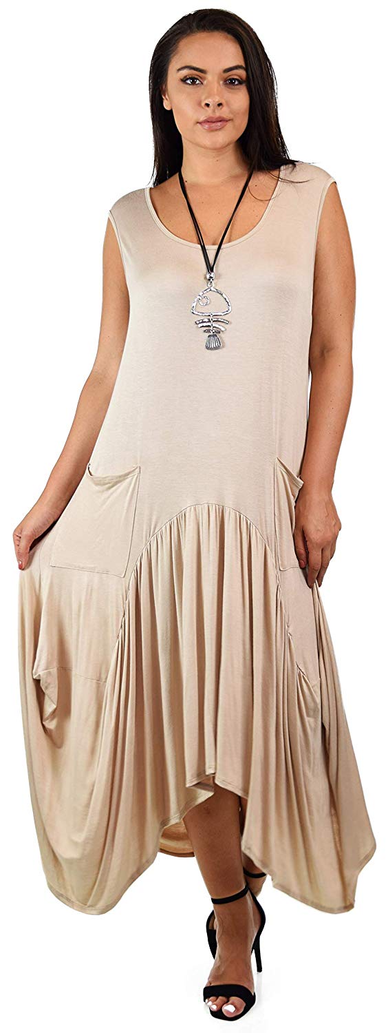 Dare2BStylish Plus Size High Low Sleeveless Loose Fitting Maxi Dress