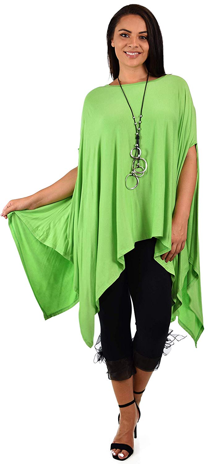 Dare2bStylish Women Versatile Loose Fit Dolman Poncho Tunic Dress Top Cover Up