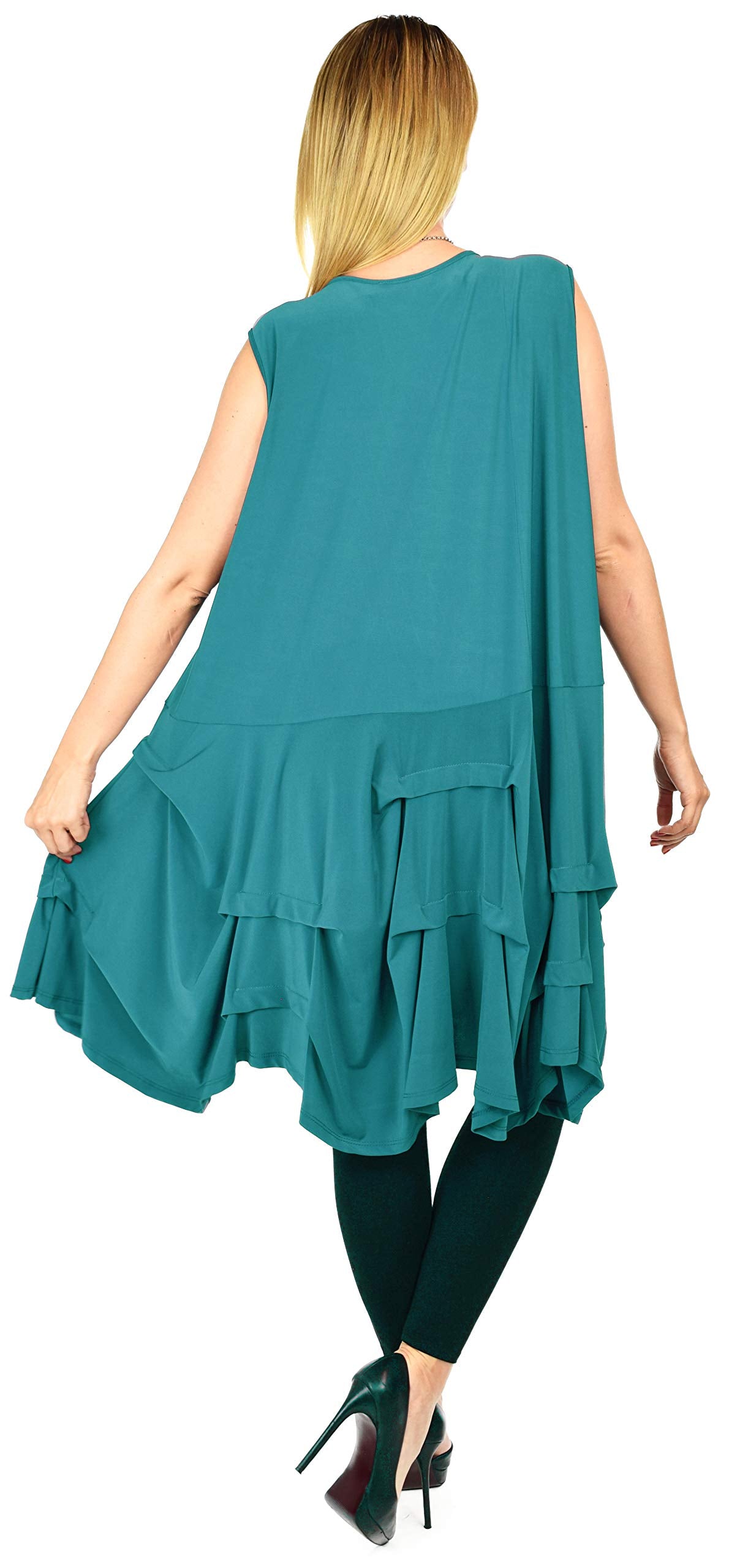 Plus Size Puckered Sleeveless Tunic Dress | Swing Dress | Swing Top