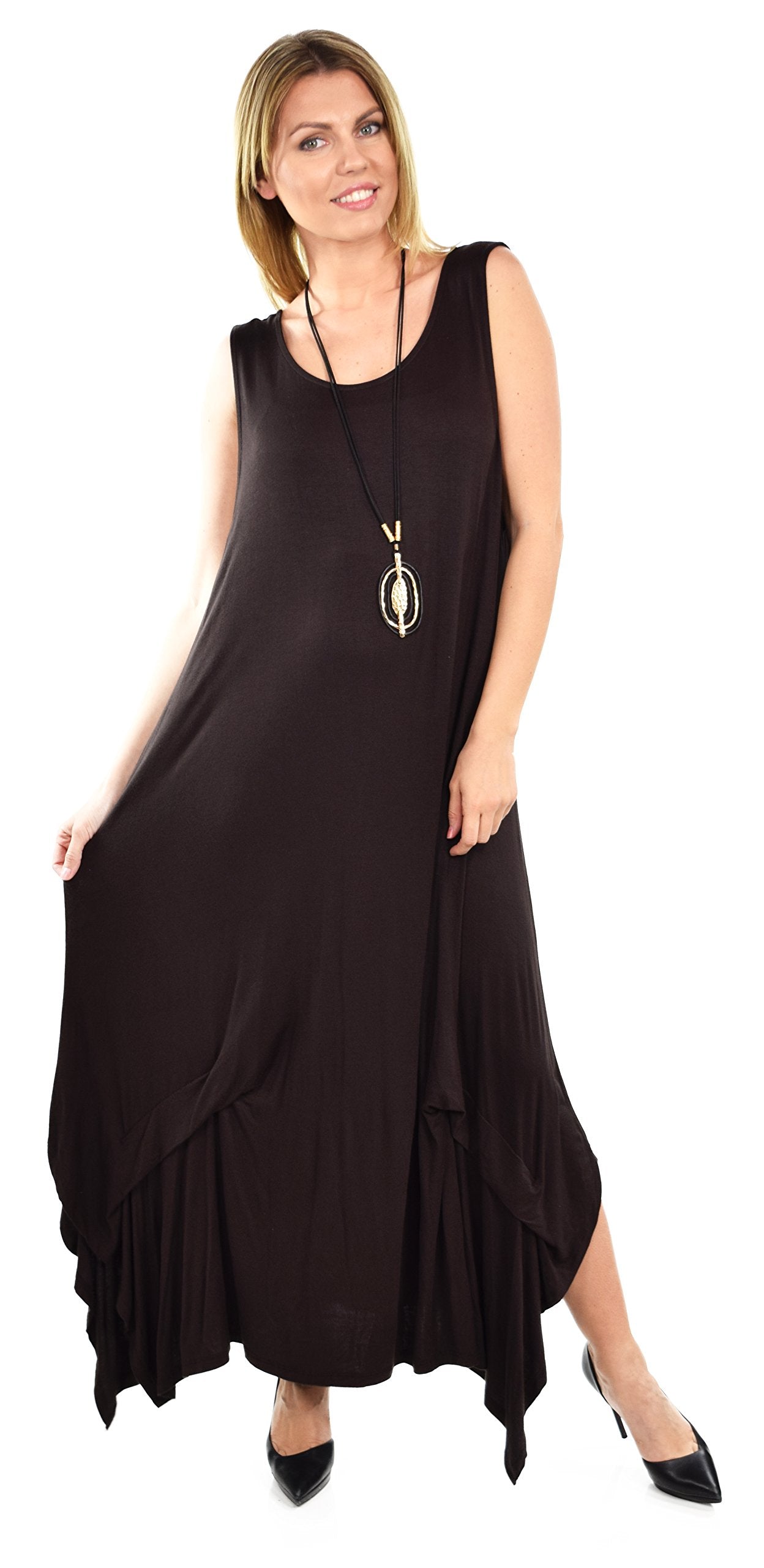 Sleeveless Loose Fitting Maxi Summer Dress in Plus Sizes