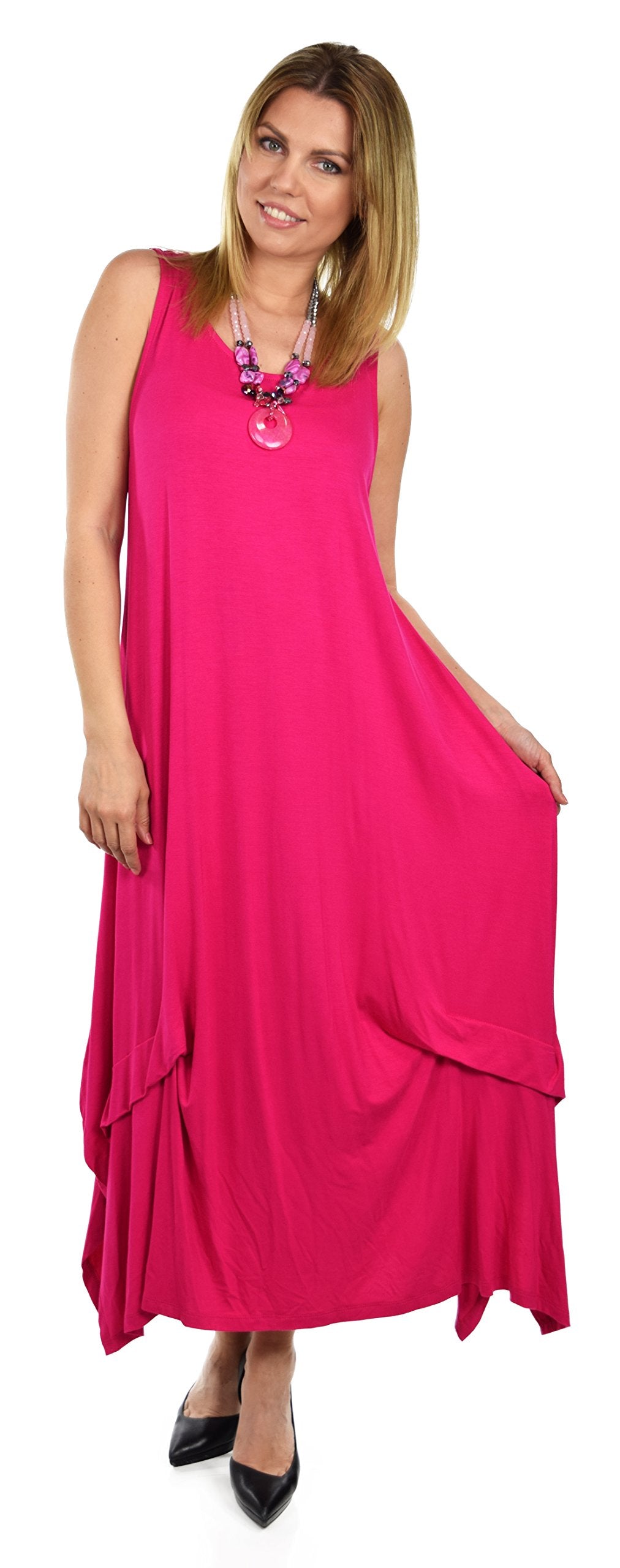 Sleeveless Loose Fitting Maxi Summer Dress in Plus Sizes