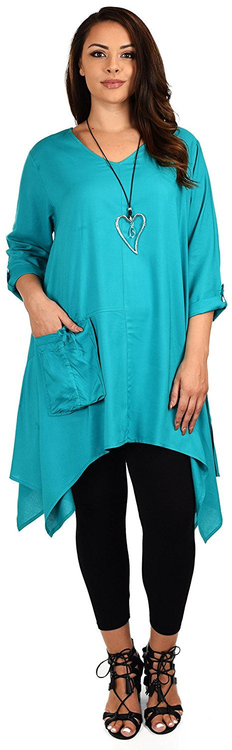 Plus Size Asymmetrical Fishtail Swing Dress Tunic Top