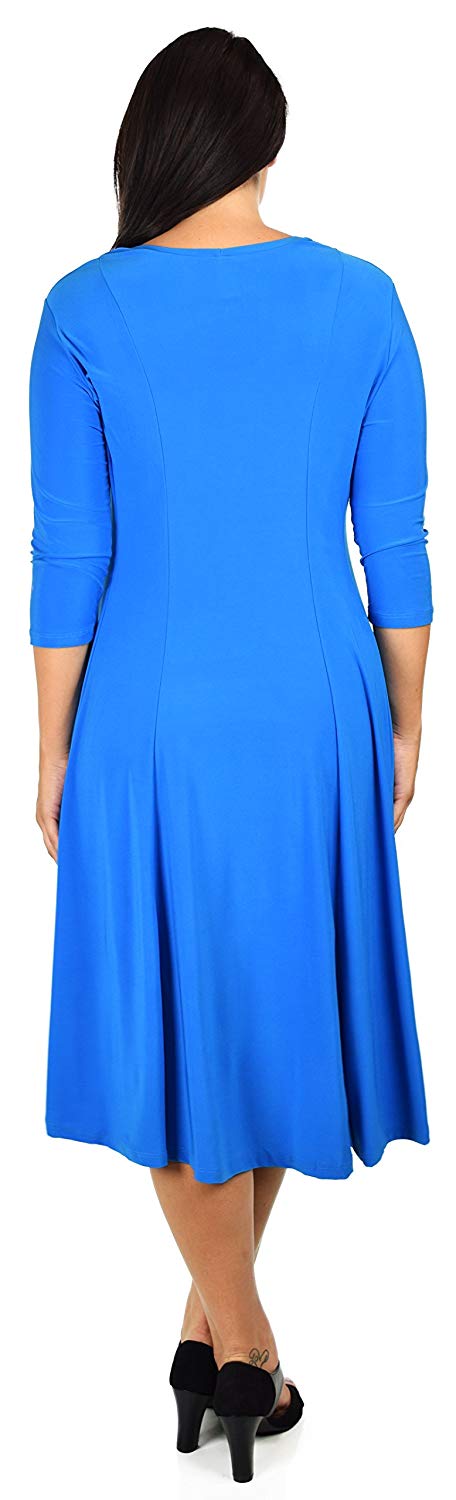 Dare2bstylish Plus Size Mid Calf Midi A Line Dress