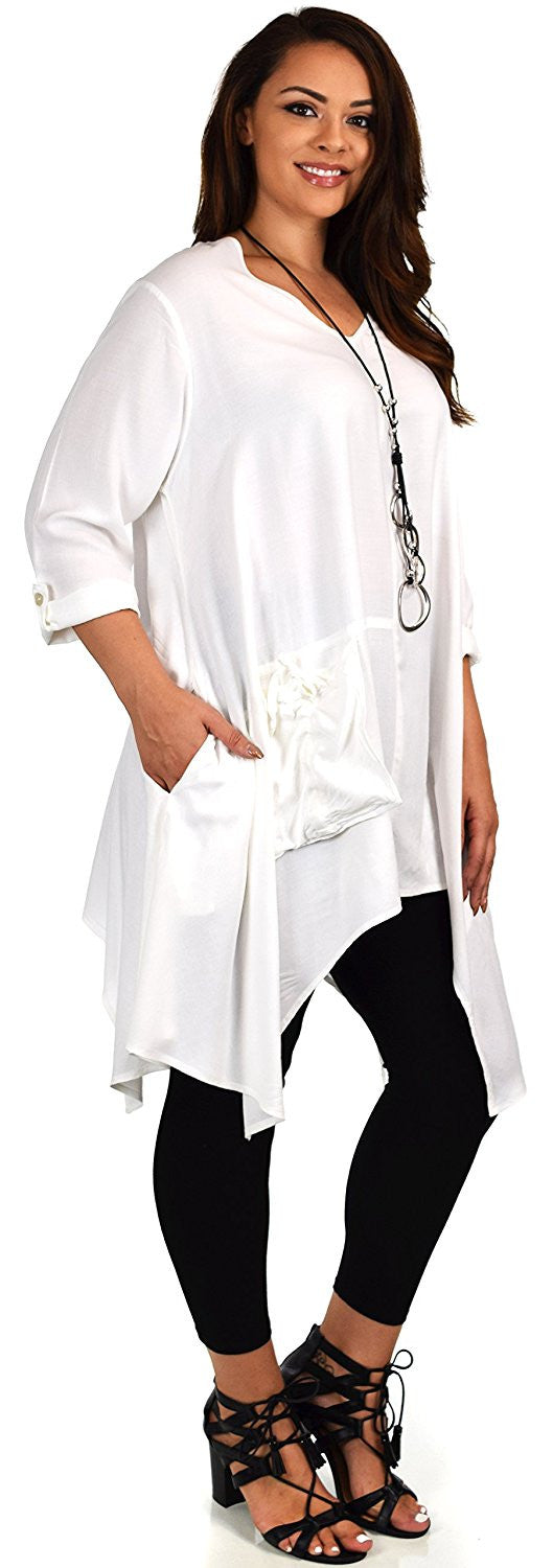 Plus Size Asymmetrical Fishtail Swing Dress Tunic Top