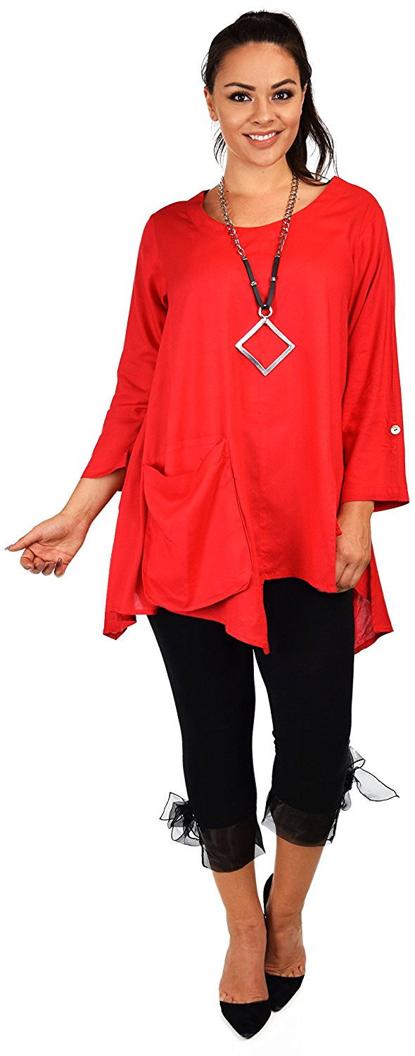 Artsy Tunic, Lagenlook Tunic,  Asymmetrical Tunic, Plus size clothing , Plus size tunic, Tunic with 3 Pockets . Size L/XL- 1XL/2XL- 3XL/4XL