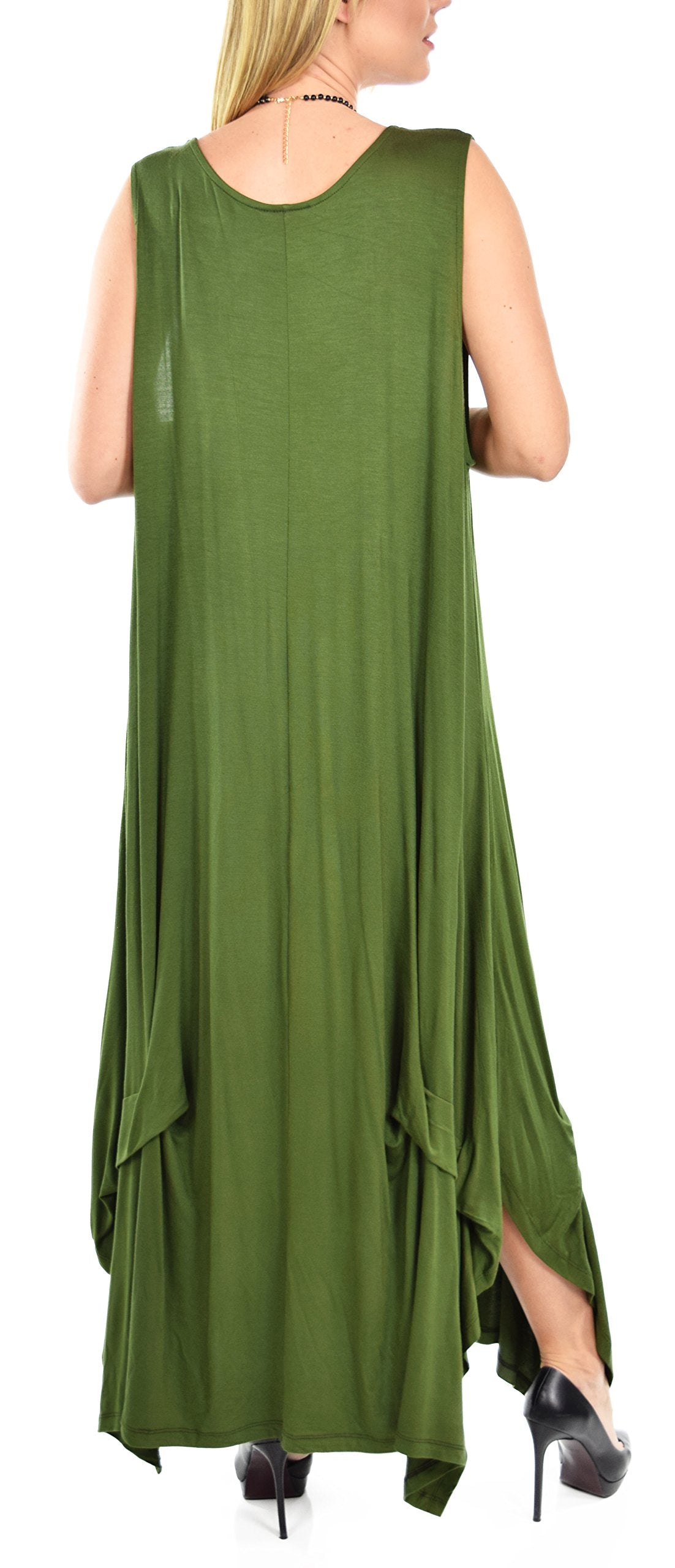 Sleeveless Loose Fitting Maxi Summer Dress in Plus Sizes