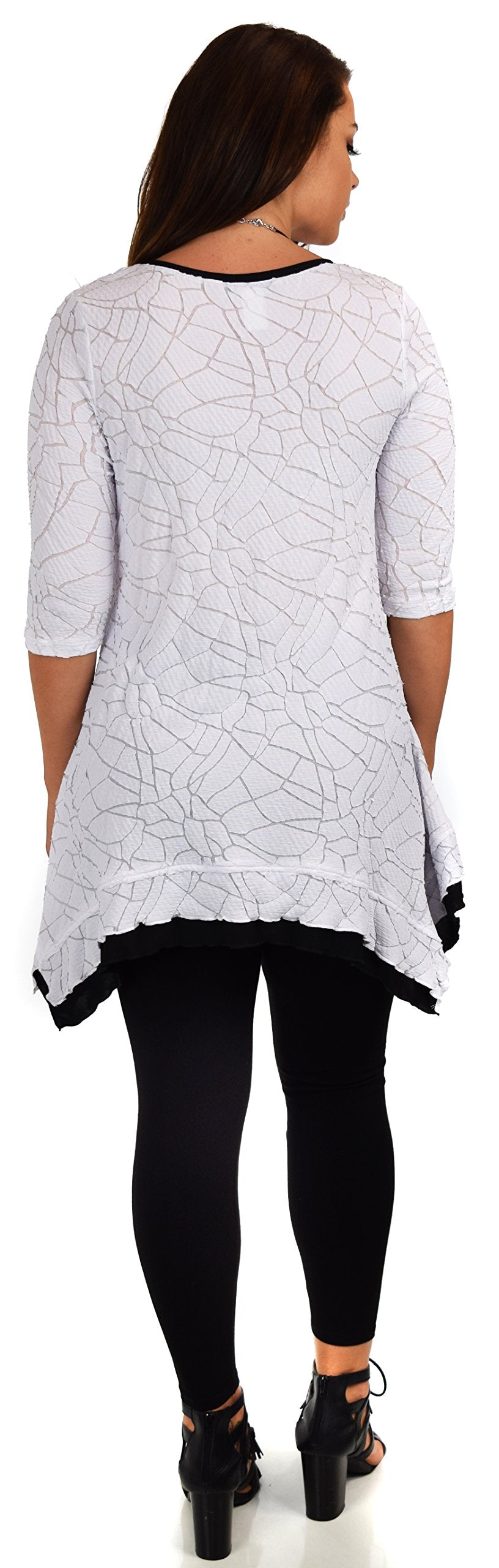 Plus Size 3/4 Sleeve A Line Swing Tunic Dress Blouse Top