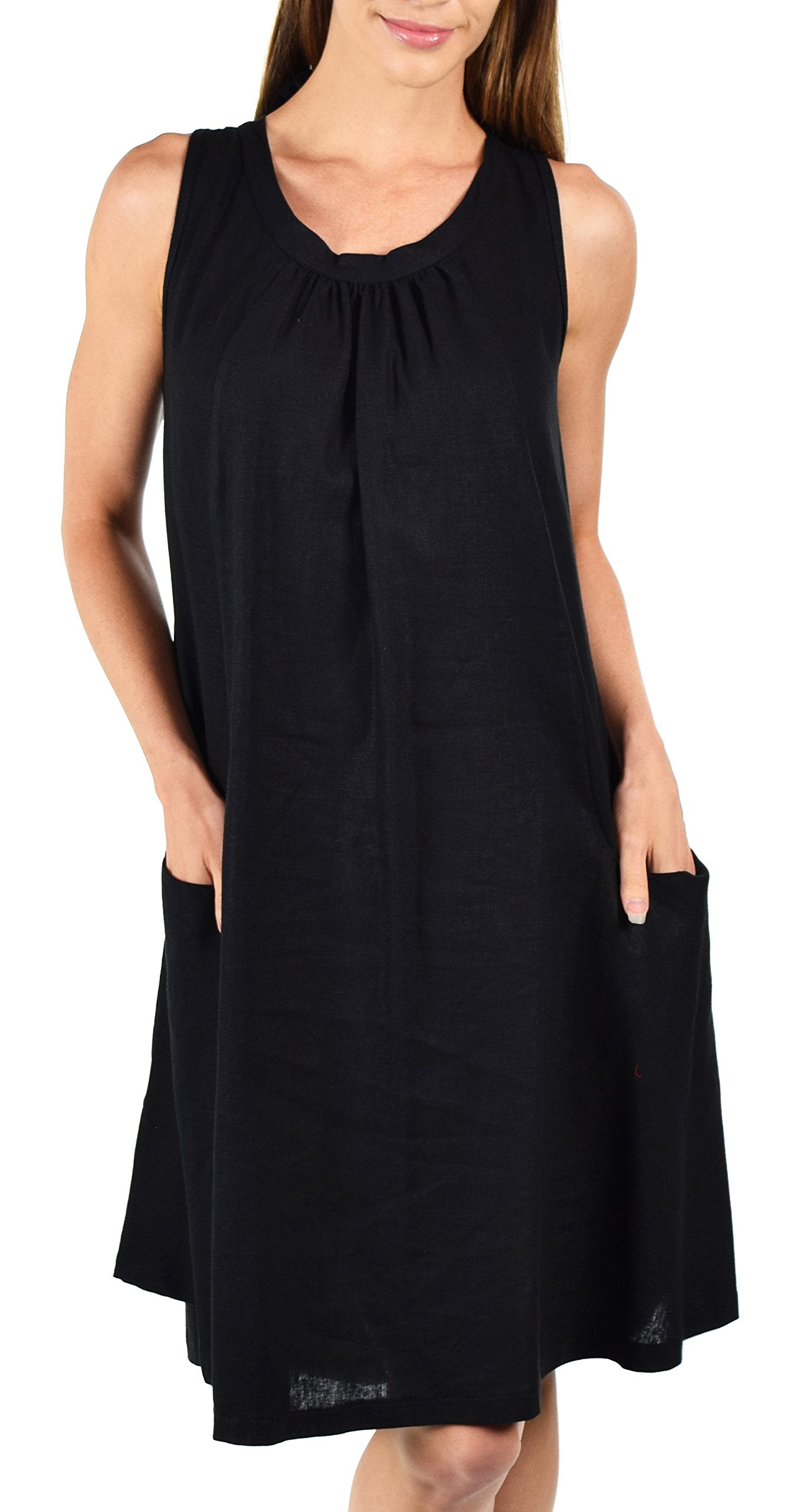 Made In USA, Sleeveless Linen Dress, Linen Midi Dress, Peek-a-boo Linen Dress, Summer Linen Dress w/Bow Tie Back Plus Sizes