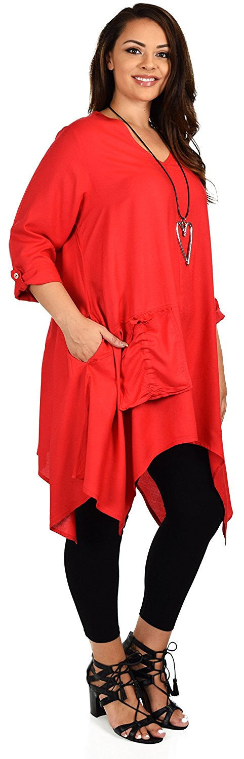 Plus Size Asymmetrical Fishtail Swing Dress Tunic Top