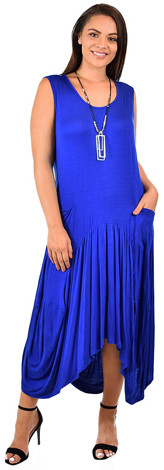 Dare2BStylish Plus Size High Low Sleeveless Loose Fitting Maxi Dress