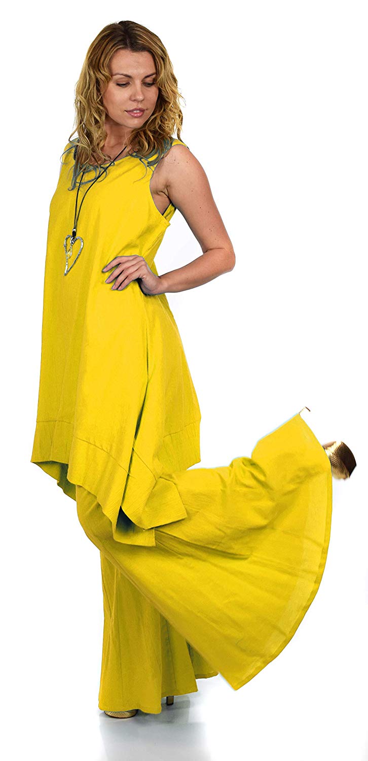 Dare2bStylish Women 2 Piece Summer Top & Flared Pants Set Outfit in Plus Sizes