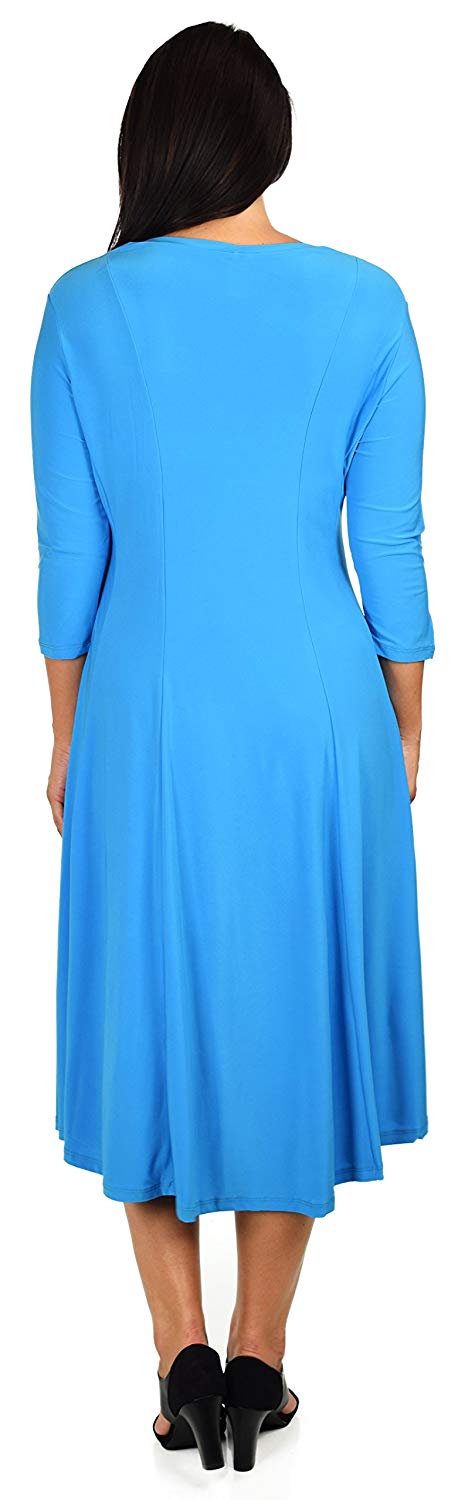 Dare2bstylish Plus Size Mid Calf Midi A Line Dress