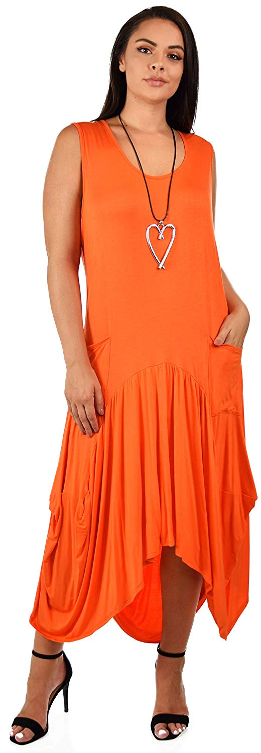 Dare2BStylish Plus Size High Low Sleeveless Loose Fitting Maxi Dress