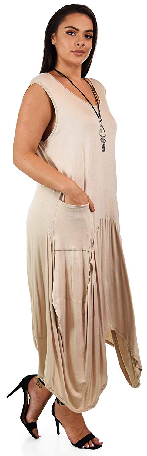 Dare2BStylish Plus Size High Low Sleeveless Loose Fitting Maxi Dress