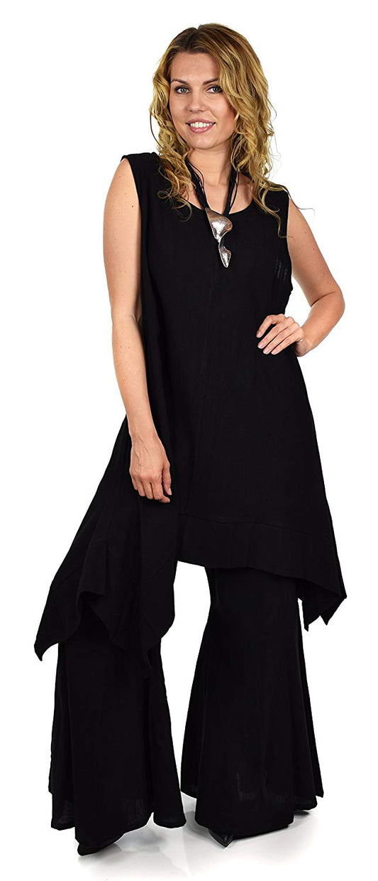 Dare2bStylish Women 2 Piece Summer Top & Flared Pants Set Outfit in Plus Sizes