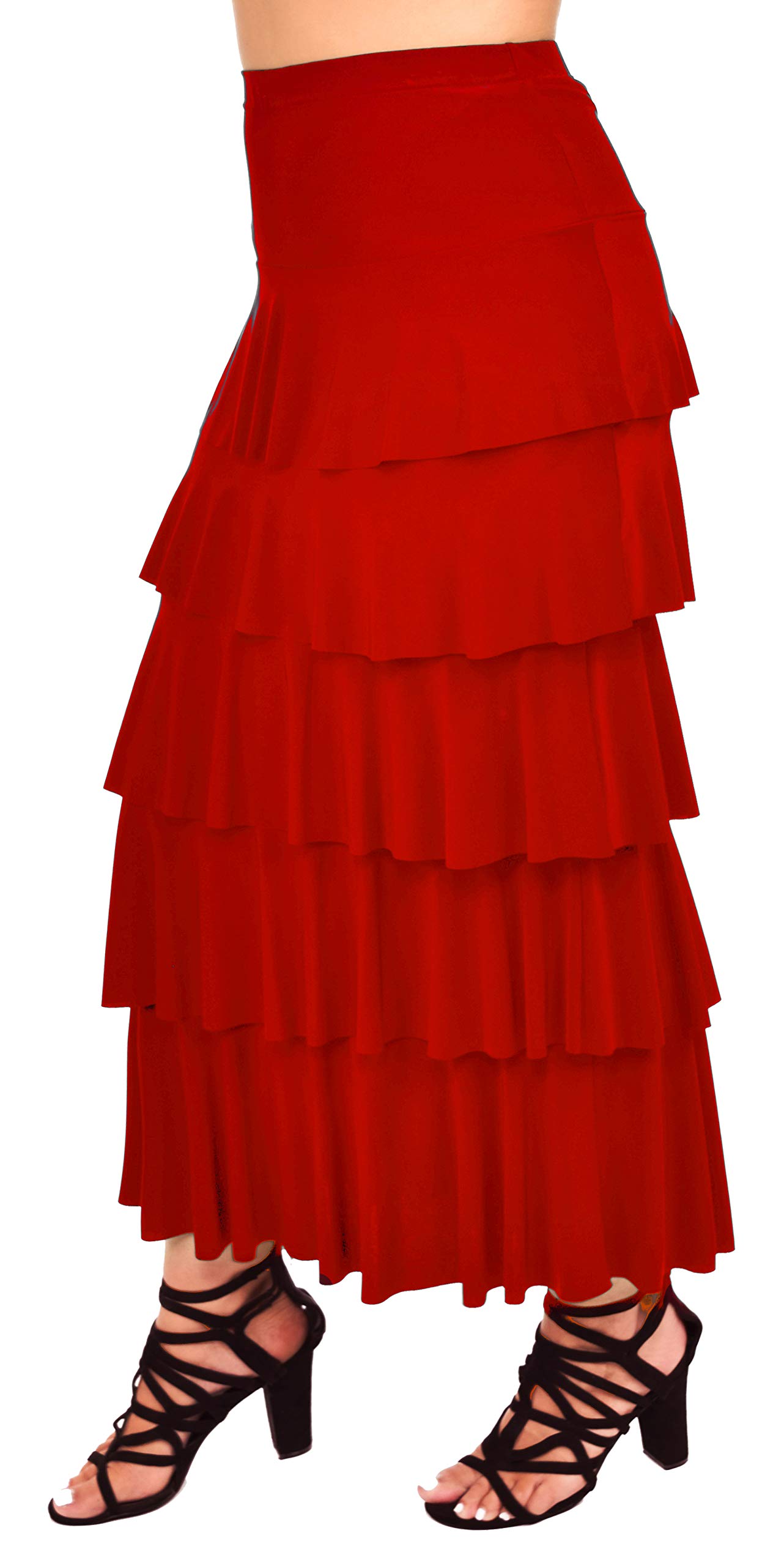 Boho Waterfall Tiered Layered Maxi Skirt | Reg & Plus Sizes