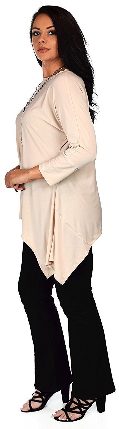 Summer Asymmetrical Fishtail Swing Tunic Shirt Top
