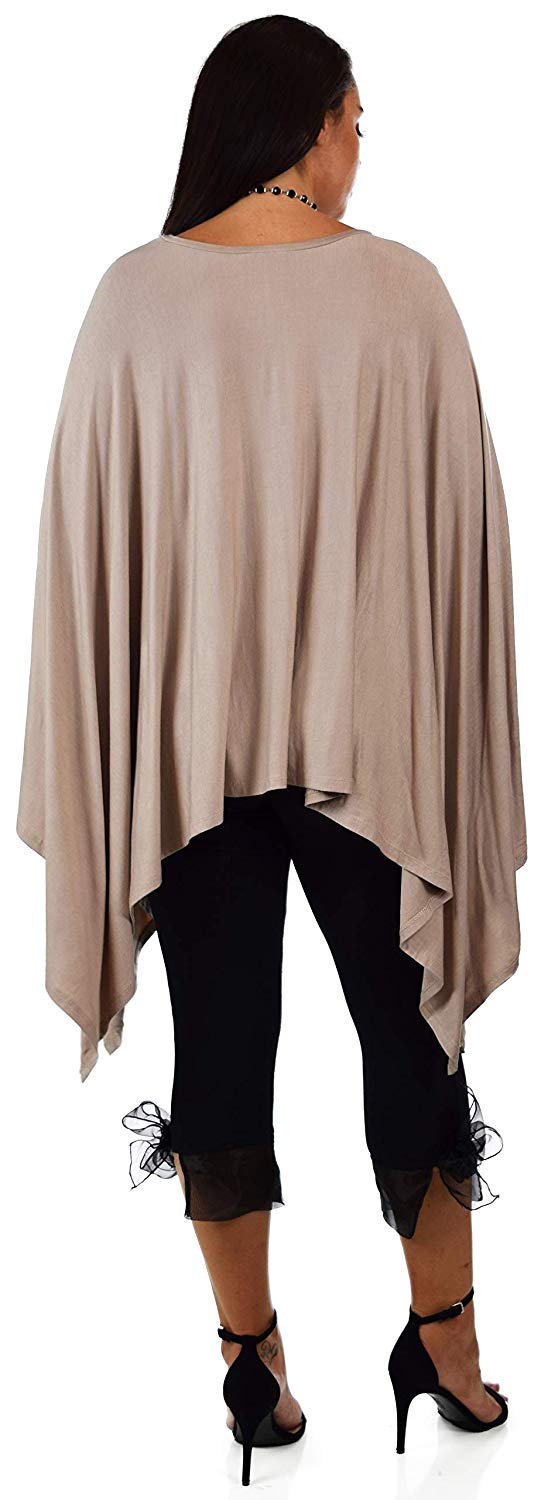 Dare2bStylish Women Versatile Loose Fit Dolman Poncho Tunic Dress Top Cover Up