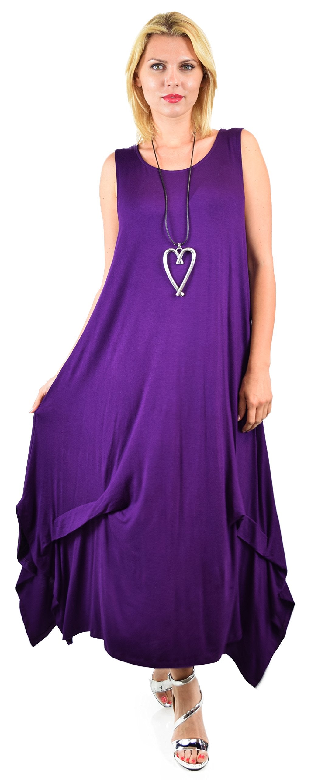 Sleeveless Loose Fitting Maxi Summer Dress in Plus Sizes