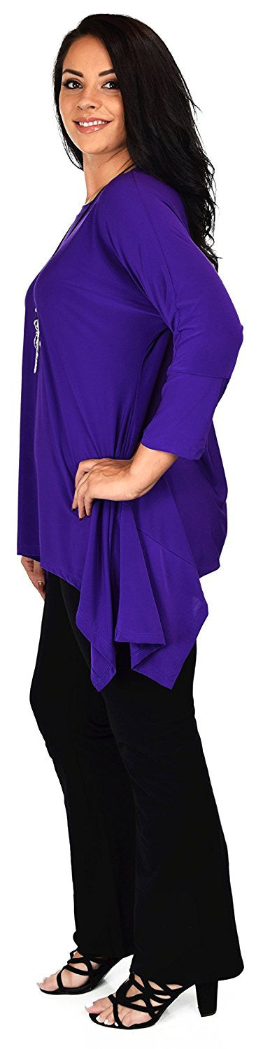 Summer Asymmetrical Fishtail Swing Tunic Shirt Top