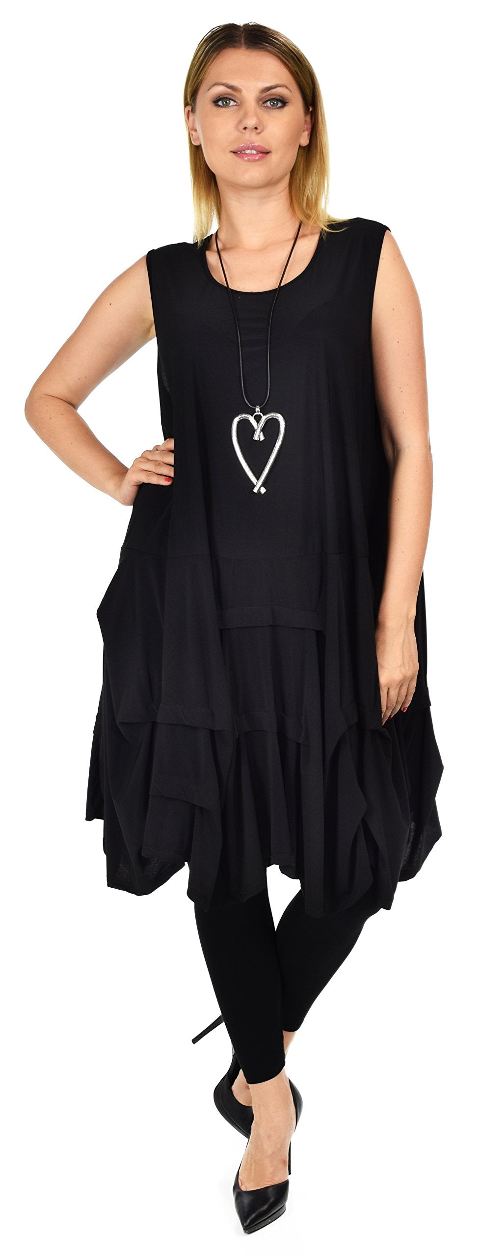 Plus Size Puckered Sleeveless Tunic Dress | Swing Dress | Swing Top