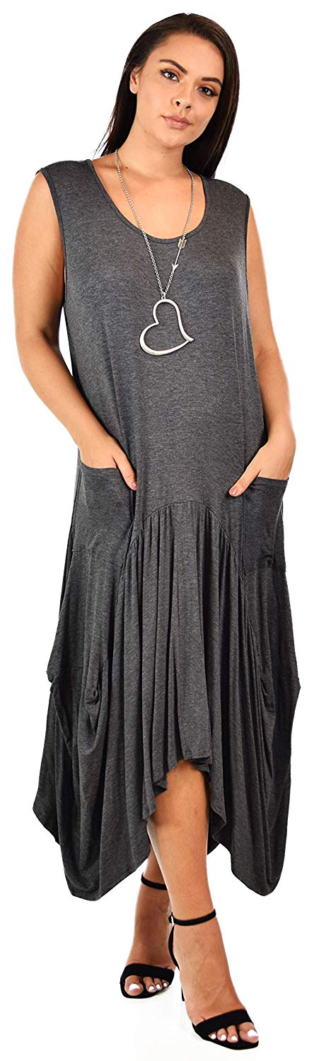 Dare2BStylish Plus Size High Low Sleeveless Loose Fitting Maxi Dress