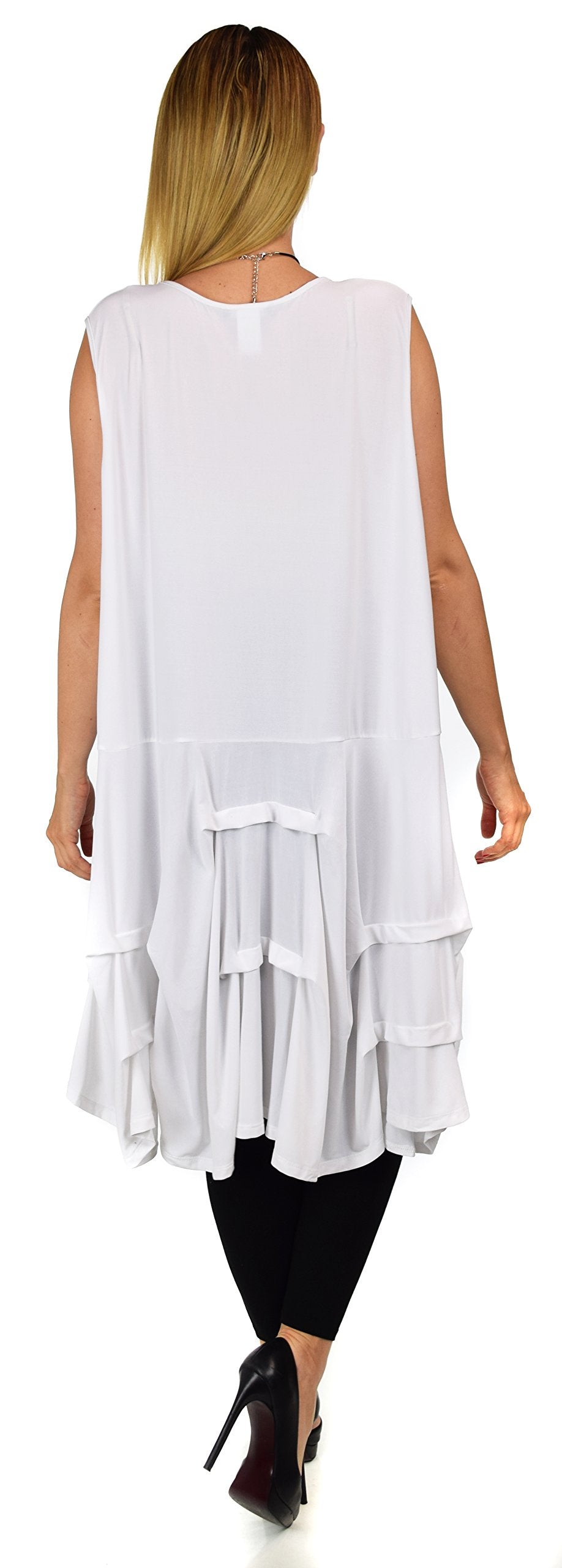 Plus Size Puckered Sleeveless Tunic Dress | Swing Dress | Swing Top