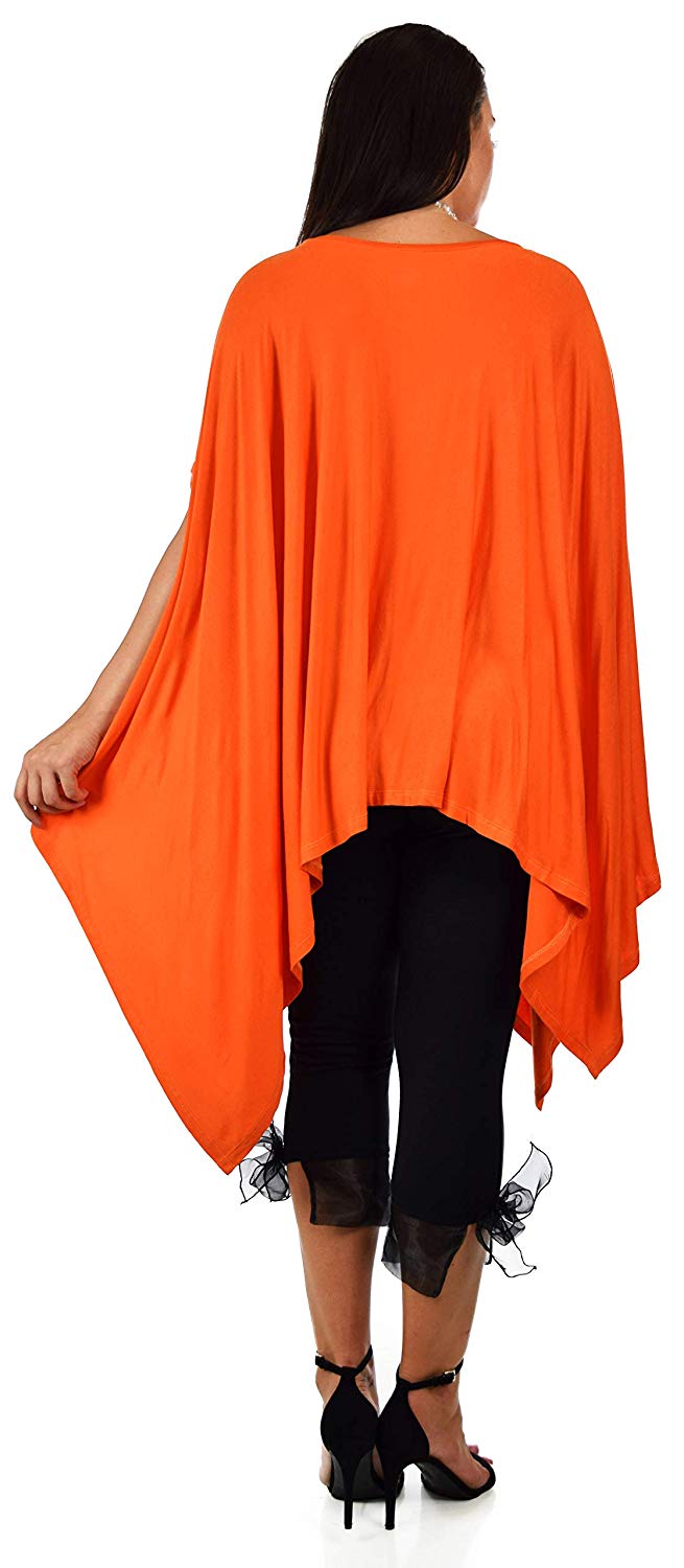 Dare2bStylish Women Versatile Loose Fit Dolman Poncho Tunic Dress Top Cover Up