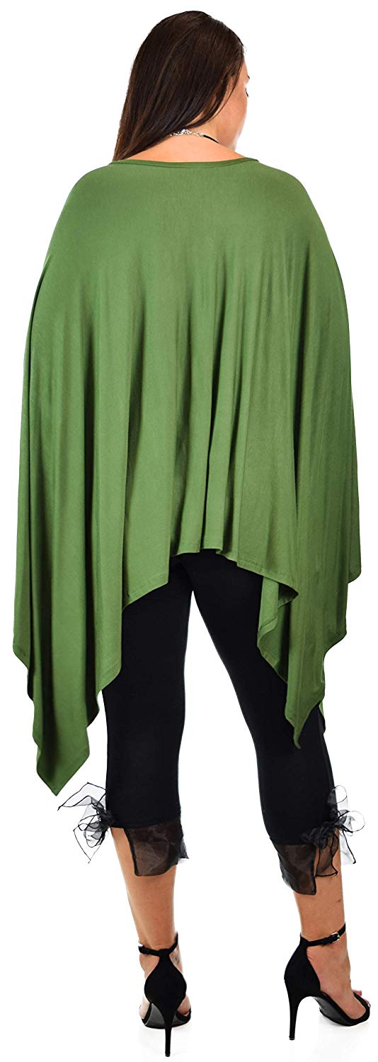 Dare2bStylish Women Versatile Loose Fit Dolman Poncho Tunic Dress Top Cover Up