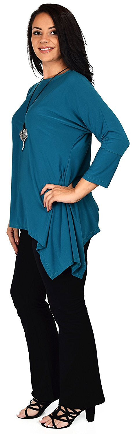 Summer Asymmetrical Fishtail Swing Tunic Shirt Top