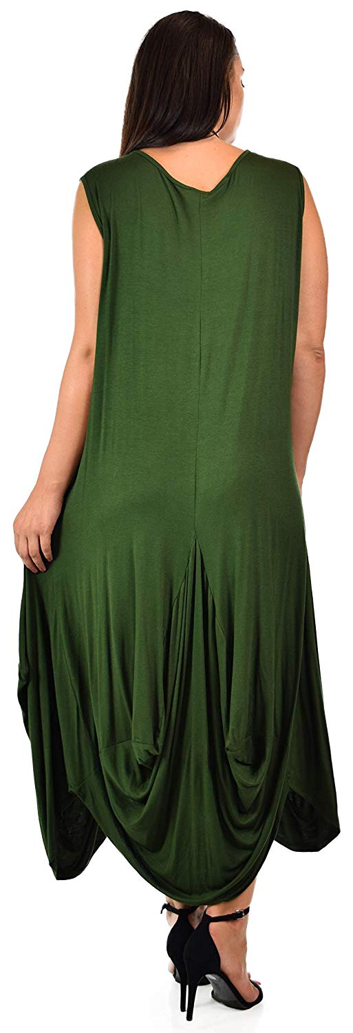 Dare2BStylish Plus Size High Low Sleeveless Loose Fitting Maxi Dress