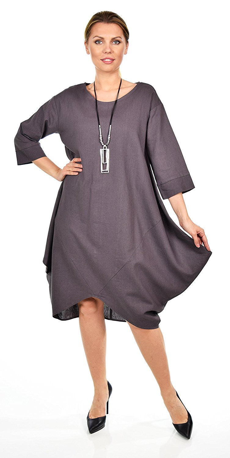 Linen Dress, Designer Linen Dress, Quirky Linen Dress, Lagenlook Linen Dress, Balloon Dress