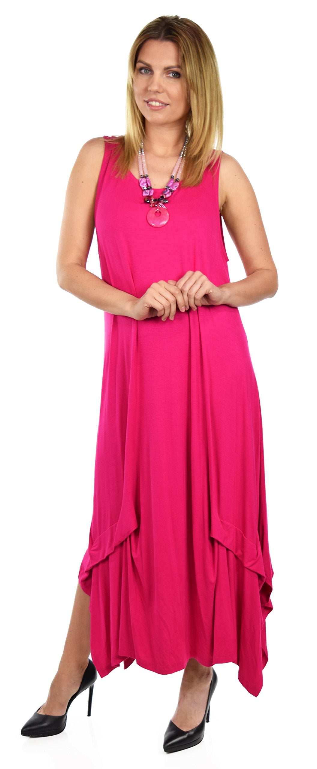 Sleeveless Loose Fitting Maxi Summer Dress in Plus Sizes