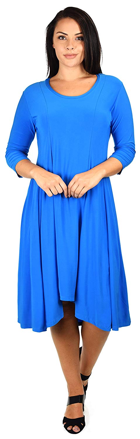 Dare2bstylish Plus Size Mid Calf Midi A Line Dress