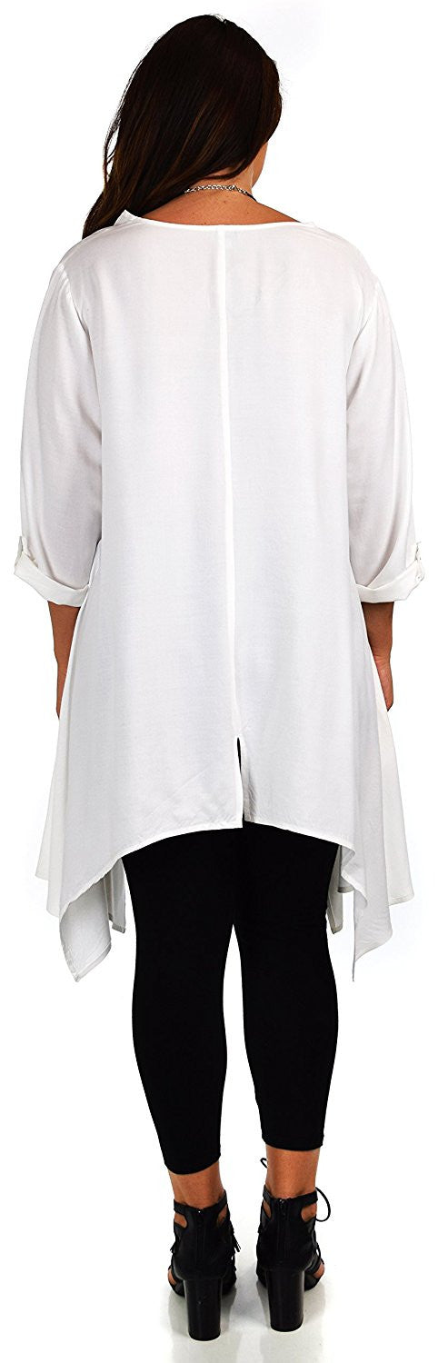 Plus Size Asymmetrical Fishtail Swing Dress Tunic Top