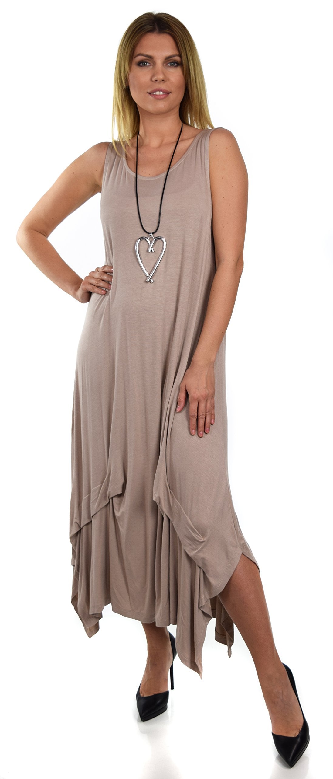 Sleeveless Loose Fitting Maxi Summer Dress in Plus Sizes