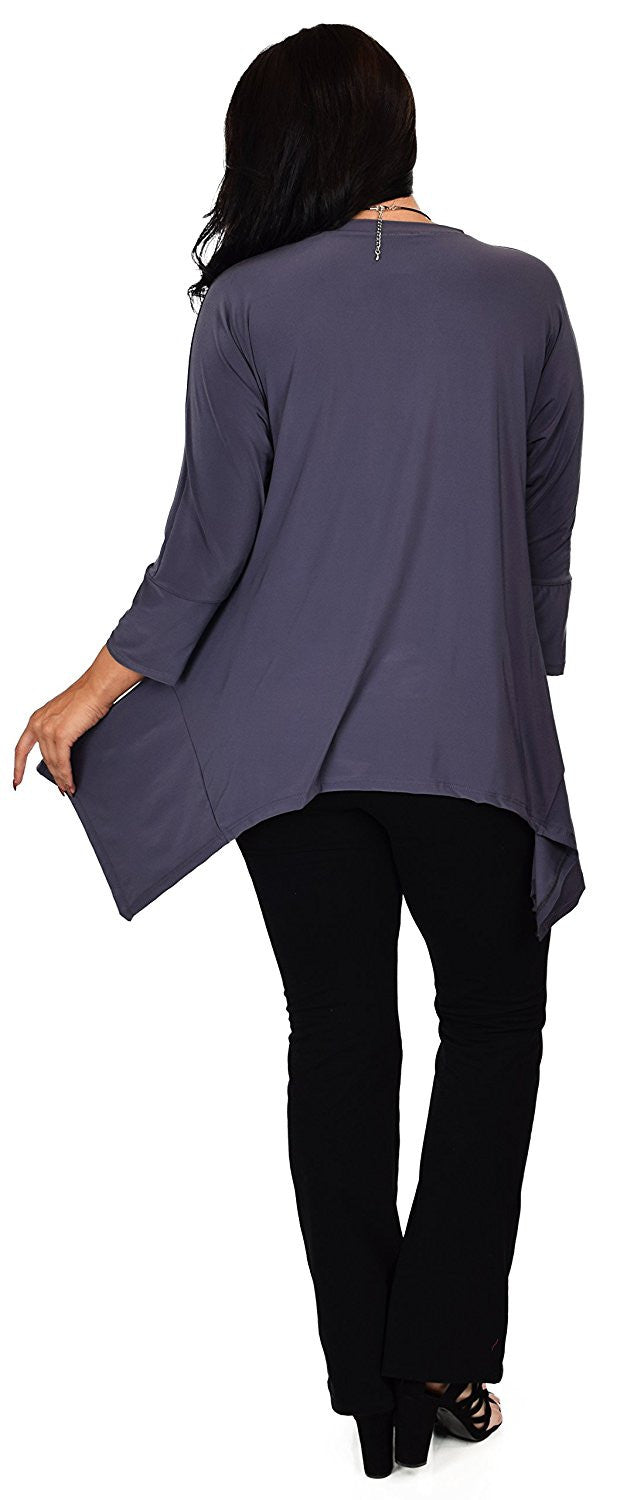 Summer Asymmetrical Fishtail Swing Tunic Shirt Top